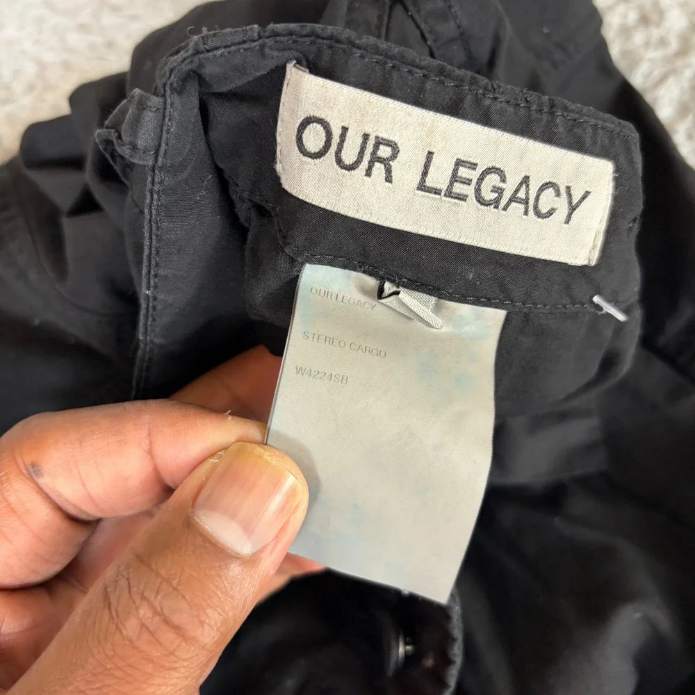Our Legacy Stereo Cargo Pants Black Wide Leg Trousers W4224SB